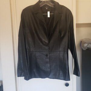Polo Sur Black Leather Jacket Size 44(US petite)